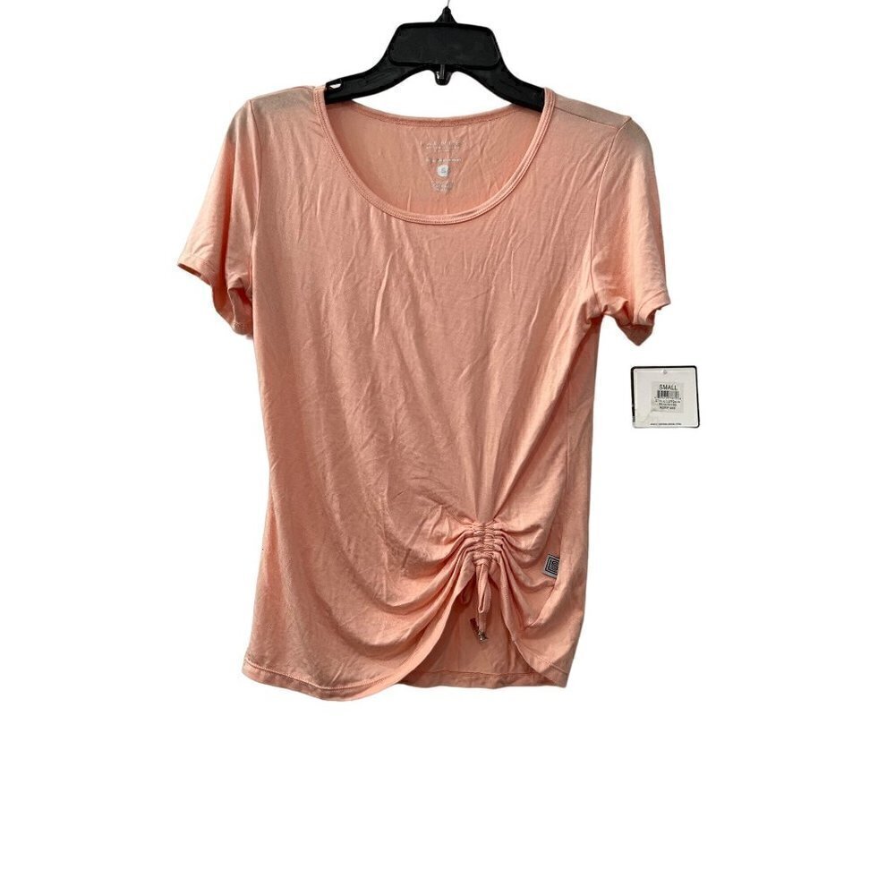 New Laundry by Shelli Segal Size S Peach Ruched Drawstring T Shirt Active wear